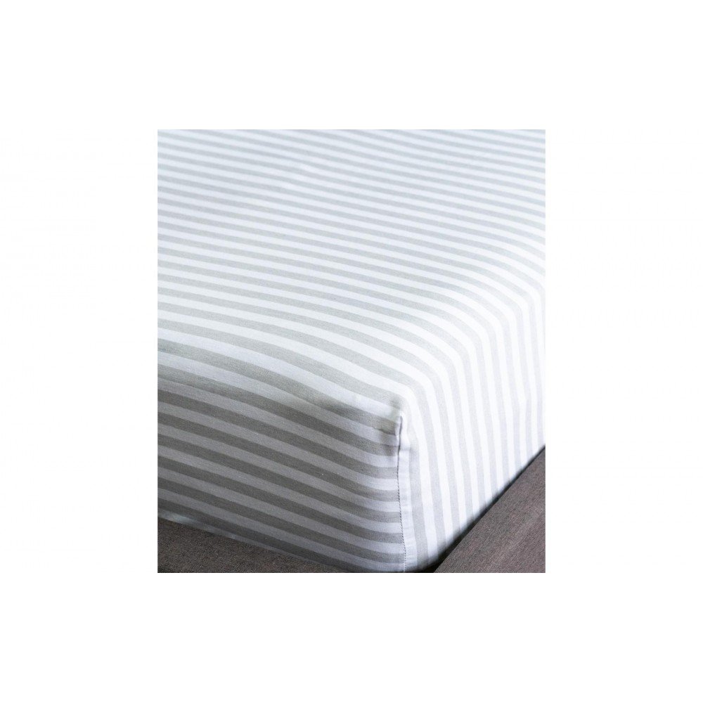 Простирадло натяжне U-TEK Cotton Stripe Grey 30 — додаткове фото 2