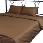 Простирадло натяжне U-tek Home Sateen Brown Stripe